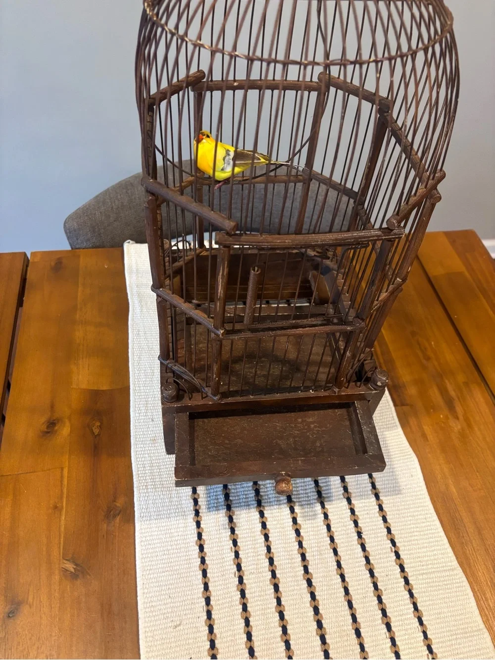 Late 19th-Century Wooden Birdcage